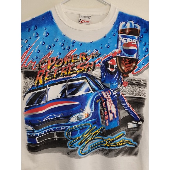 Jeff Gordon All Over Print Nascar T-shirt 1999 Chase Pepsi Monte Carlo Sz Large - Picture 6 of 16